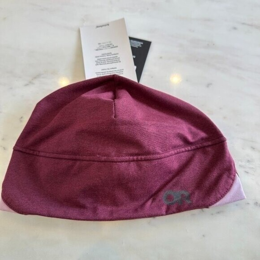 Outdoor Research Women's Maroon Beanie with Light Pink Trim